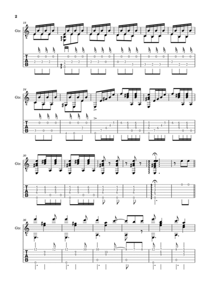 Spanish Popular Song - El Vito. Arrangement for Classical Guitar. Complete Score and Tablature. image number null