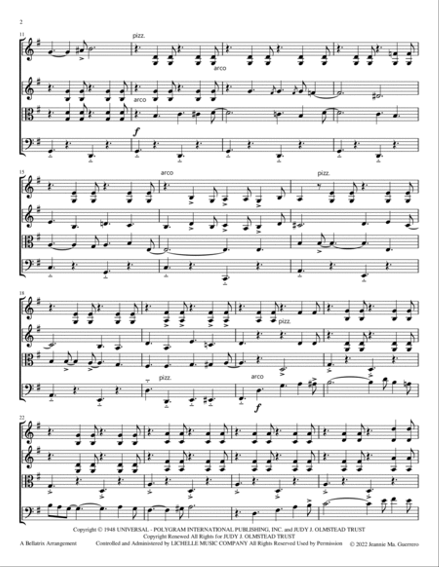 Blue Christmas Blue Christmas String Quartet scores gallery preview page 2