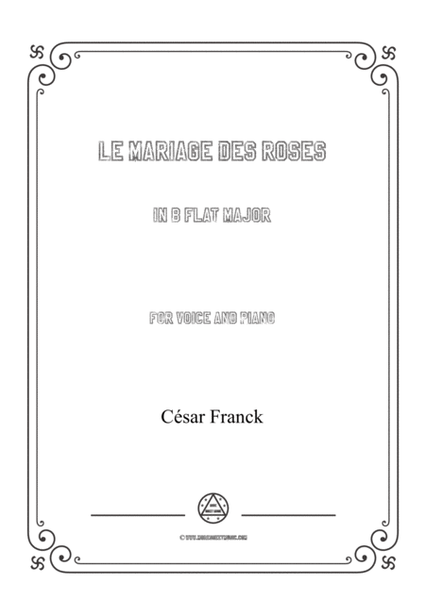 Franck-Le mariage des roses in B flat Major,for voice and piano image number null