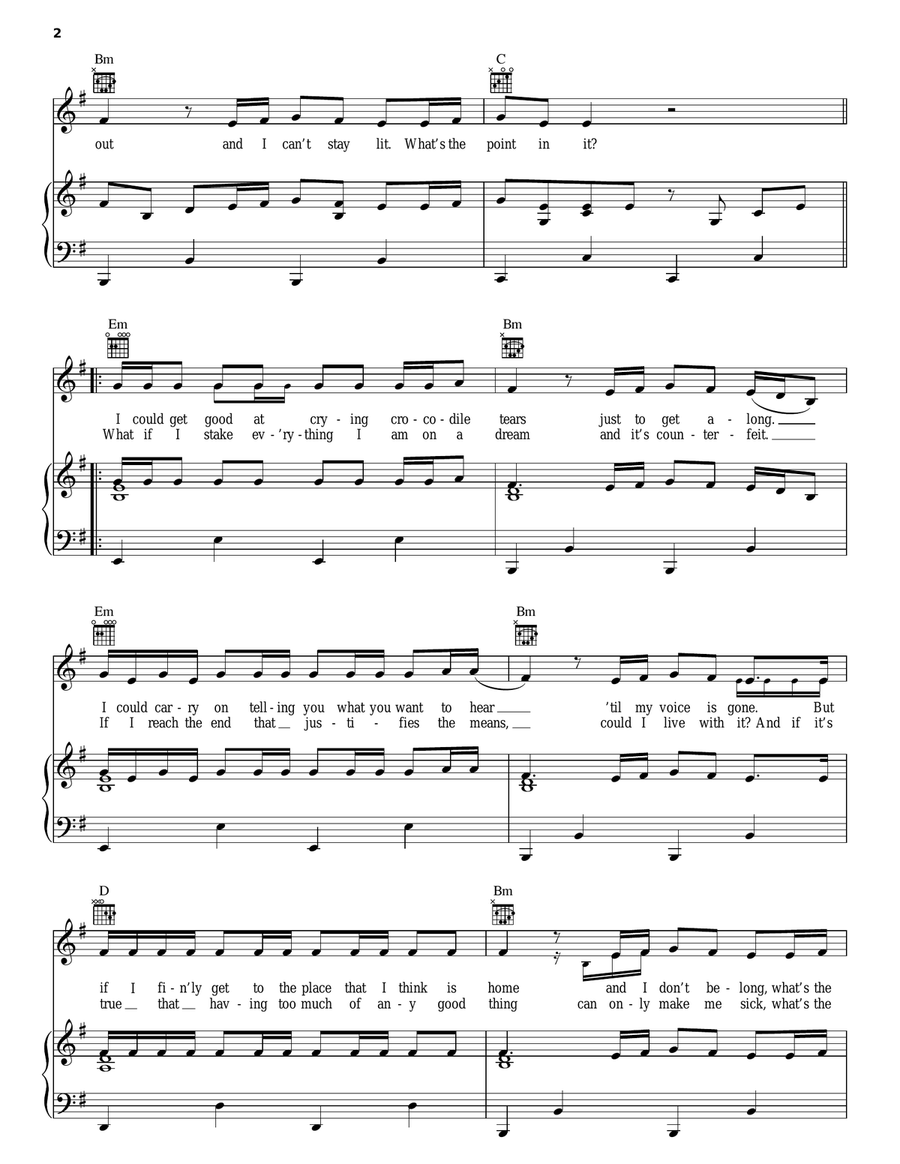 Pirate Bones Piano, Vocal, Guitar scores gallery preview page 2