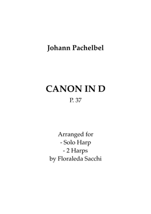 Book cover for Canon in D for Solo Harp and 2 Harps