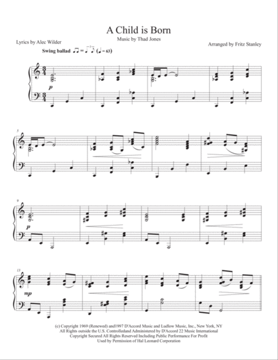 A Child Is Born Piano Solo scores gallery preview page 2