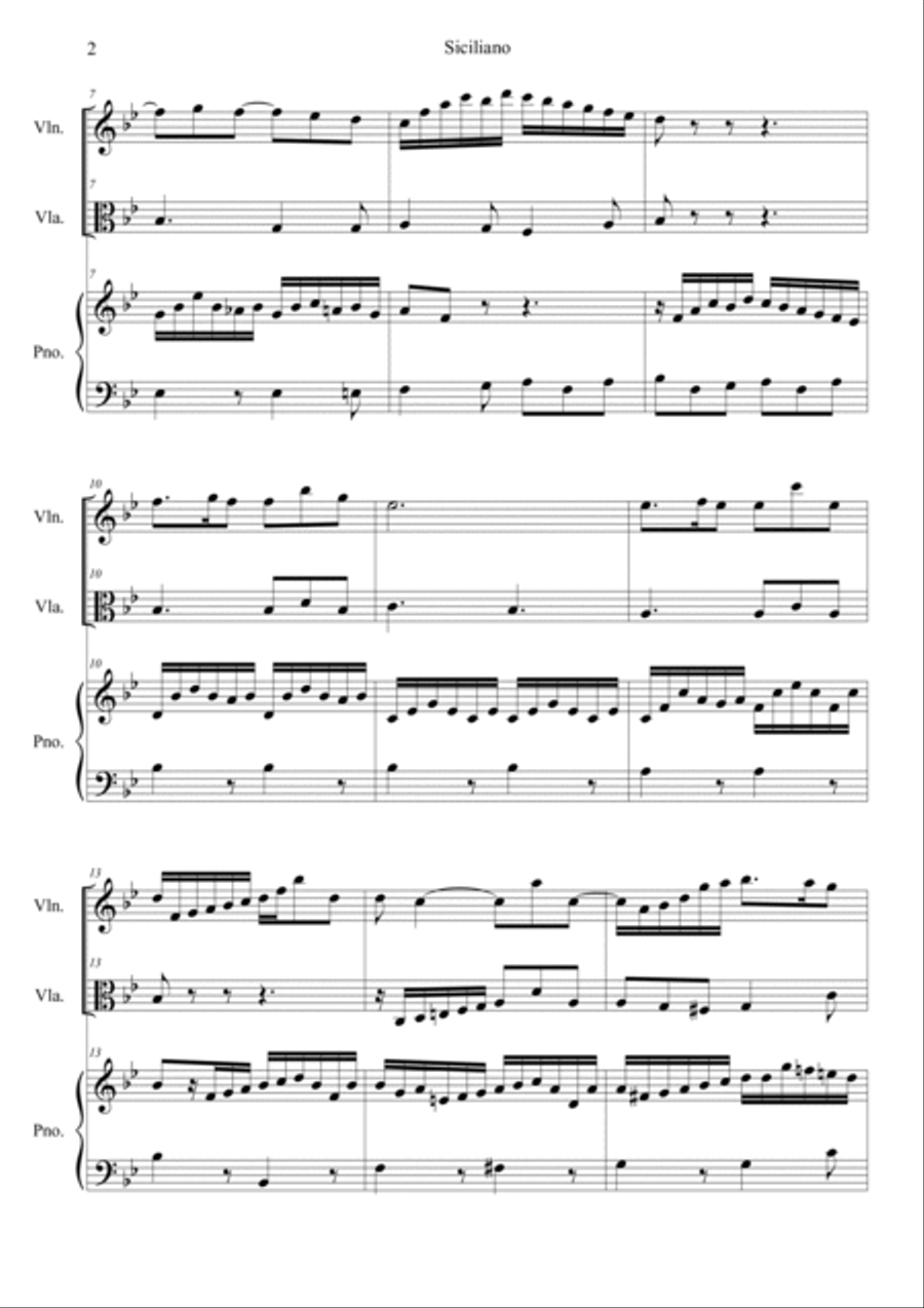 Flute Sonata BWV 1031 Siciliano Flute scores gallery preview page 2