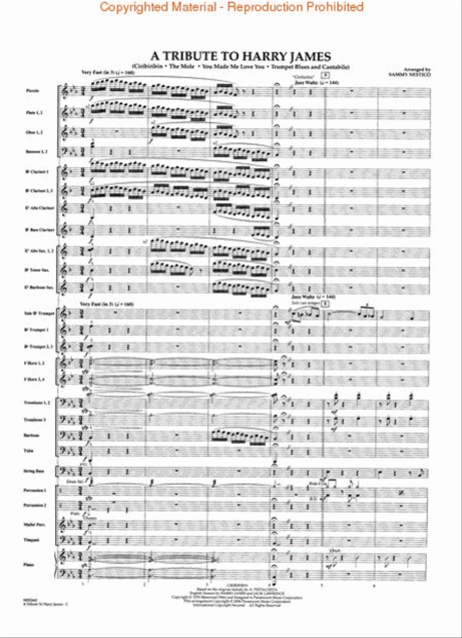 A Tribute to Harry James Concert Band scores gallery preview page 2