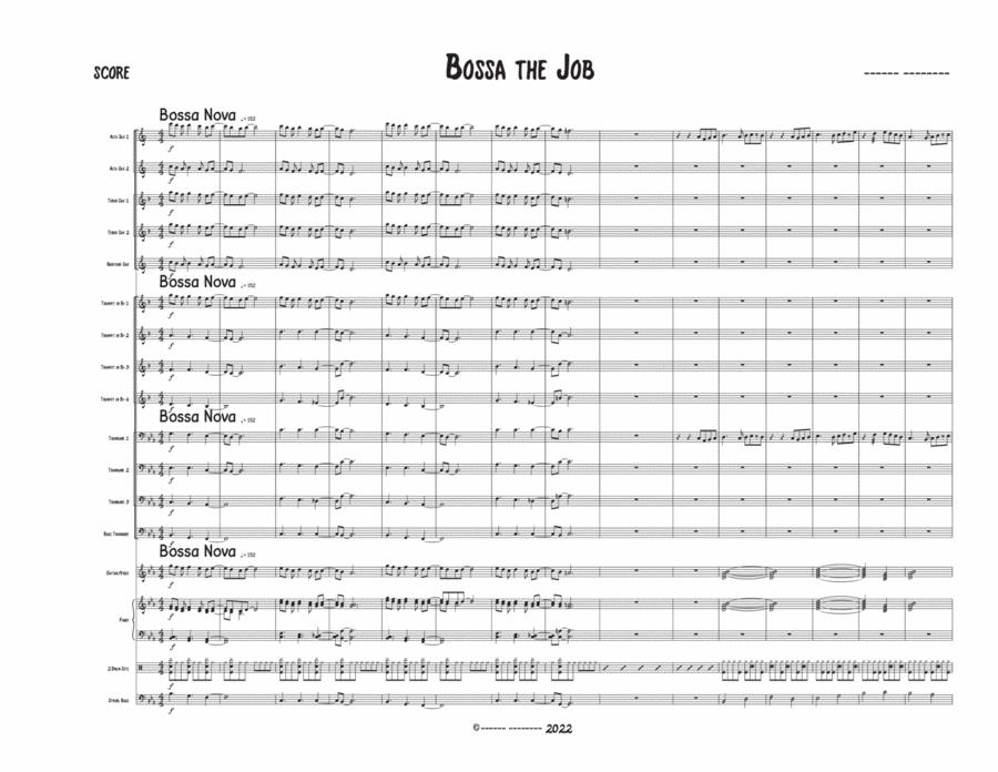 Bossa The Job Jazz Ensemble scores gallery preview page 1