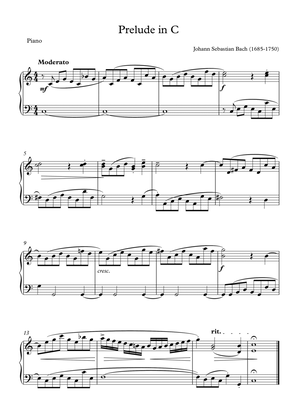 Book cover for Johann Sebastian Bach - Prelude in C (Piano Solo)