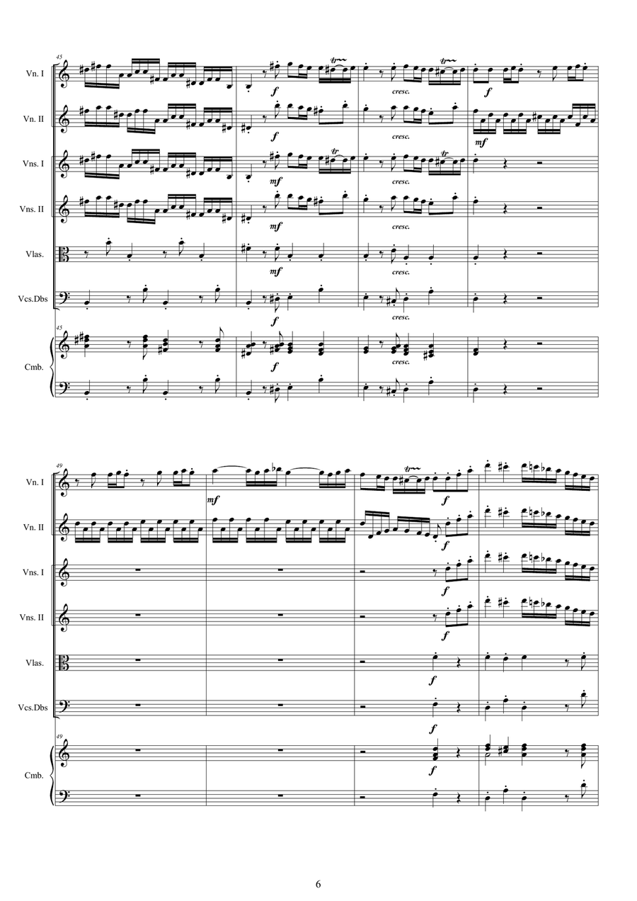 Vivaldi - Violin Concerto No.8 in A minor RV 522 Op.3 for Two Violins, Strings and Cembalo Chamber Orchestra scores gallery preview page 6