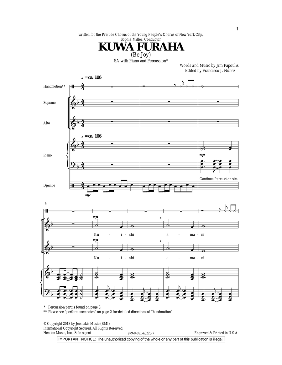 Kuwa Furaha Kuwa Furaha 2-Part scores gallery preview page 1