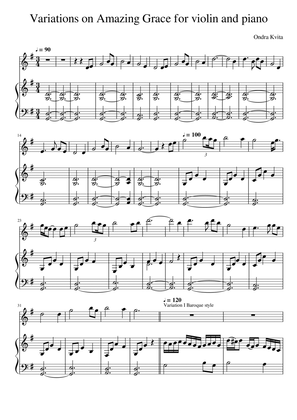 Variations on Amazing Grace for Violin and Piano