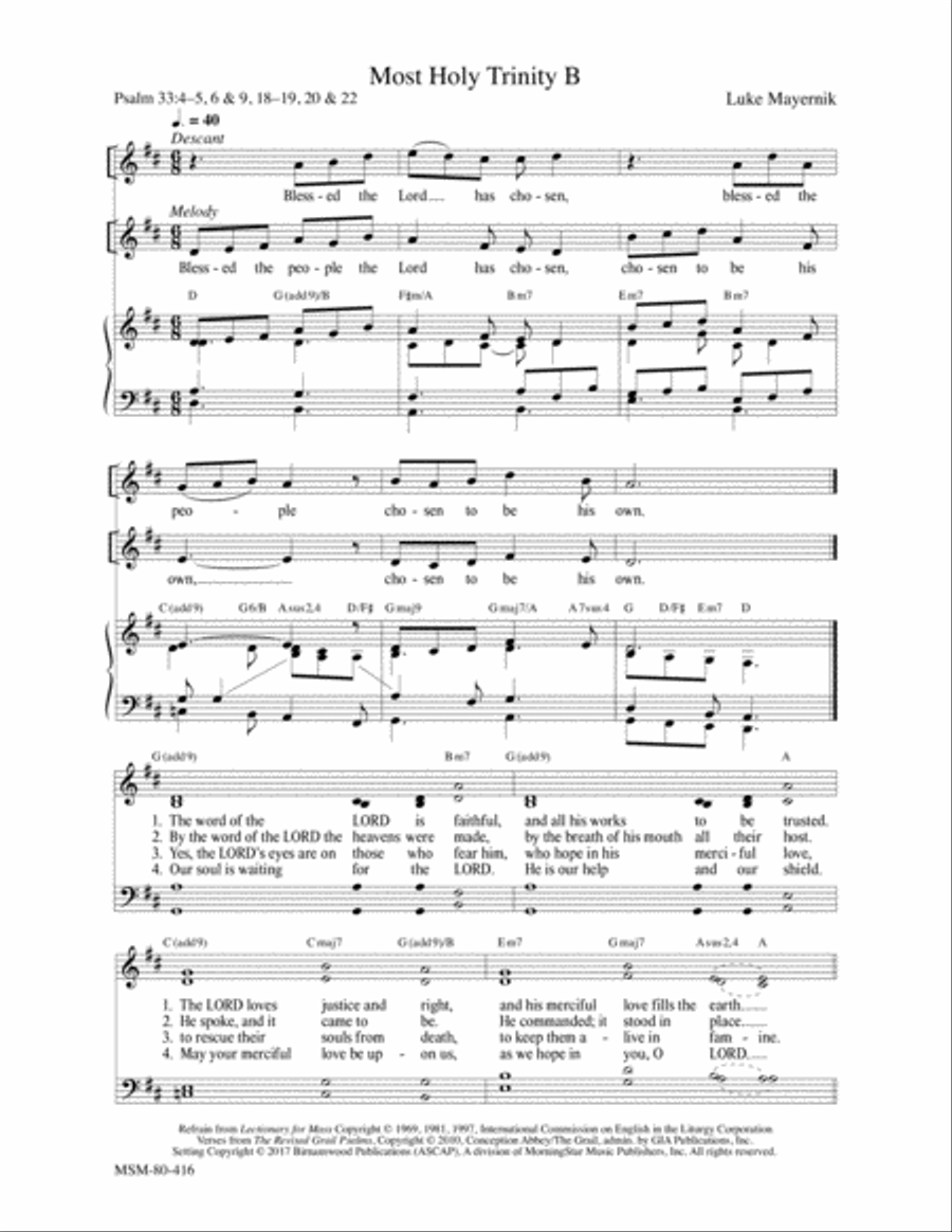Most Holy Trinity B 4-Part scores gallery preview page 1