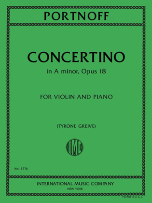 Book cover for Concertino In A Minor, Opus 18