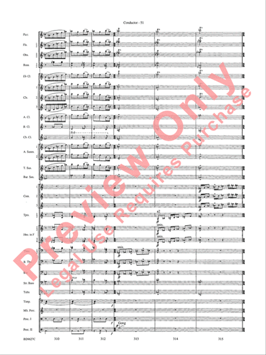 Variations on a Theme of Robert Schumann Concert Band scores gallery preview page 54