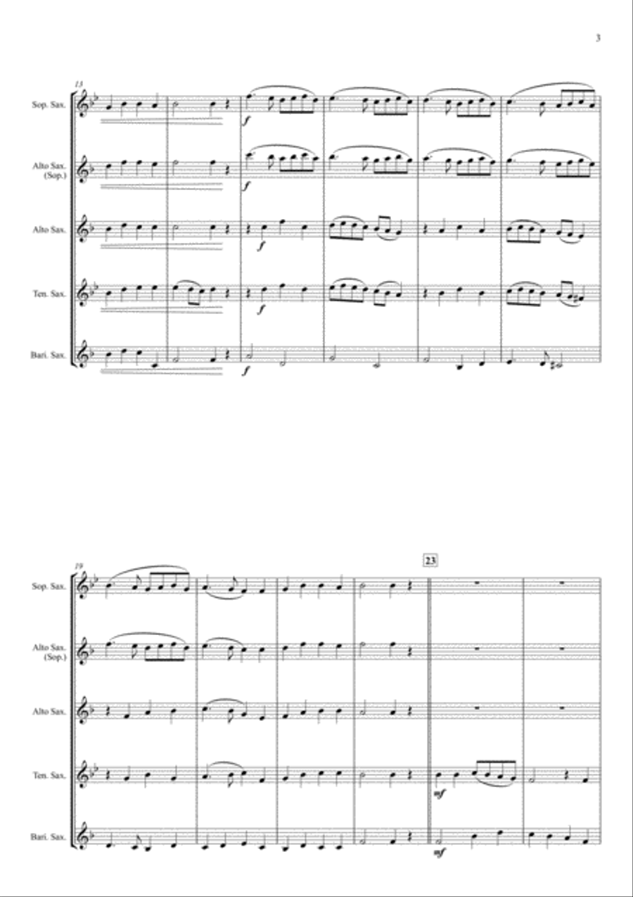 Ding Dong Merrily on High - for Saxophone Quartet Saxophone Quartet scores gallery preview page 3
