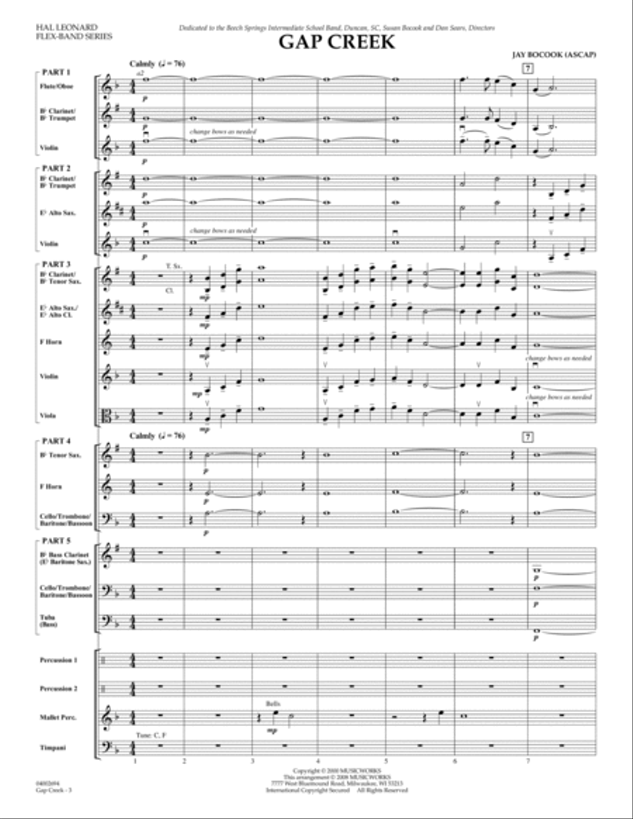 Gap Creek - Conductor Score (Full Score) Concert Band scores gallery preview page 3