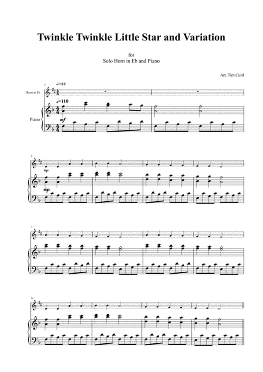 Twinkle Twinkle Little Star and Variation for Horn in Eb and Piano image number null