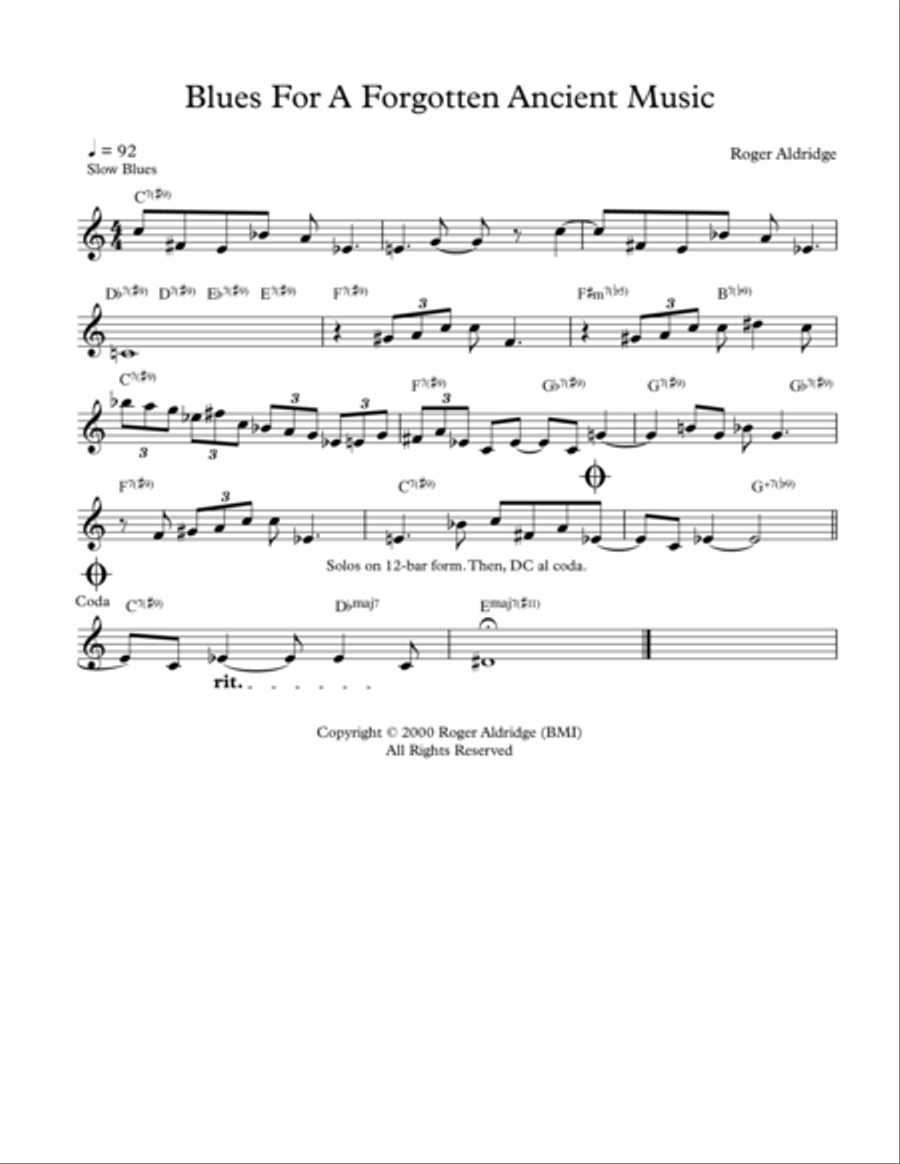 Blues For A Forgotten Ancient Music Jazz Ensemble scores gallery preview page 1