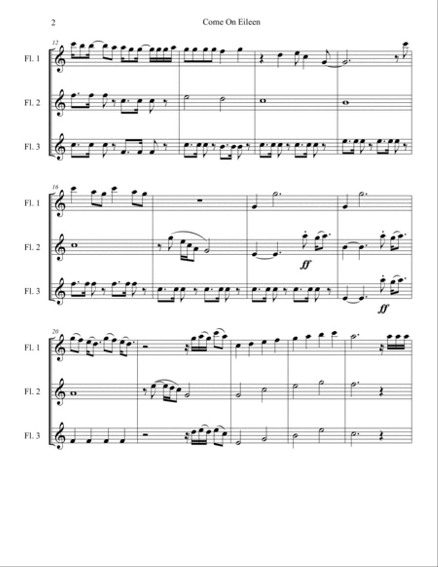 Come On Eileen Woodwind Trio scores gallery preview page 2