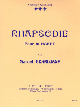 Book cover for Rhapsody for Harp