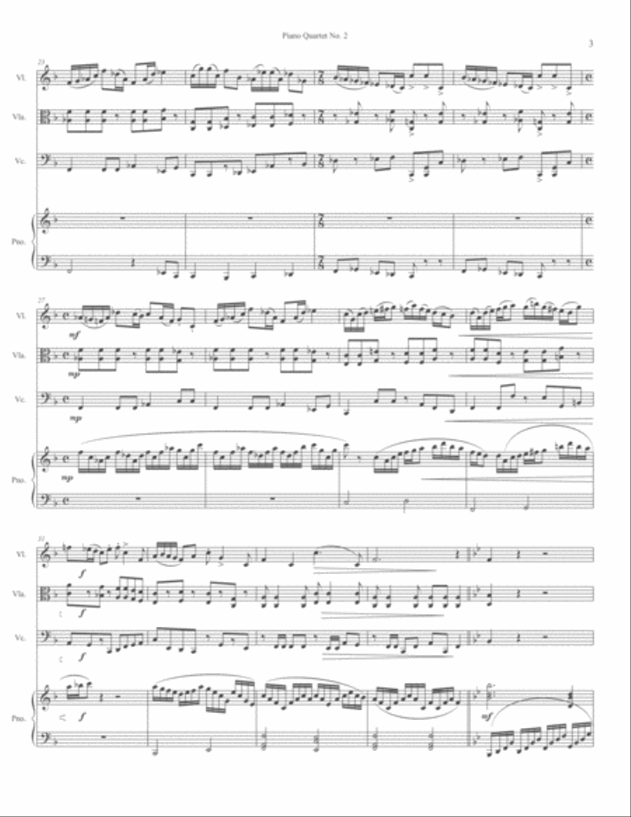 Piano Quartet No. 2 Piano Quartet No. 2 Piano Quartet scores gallery preview page 4