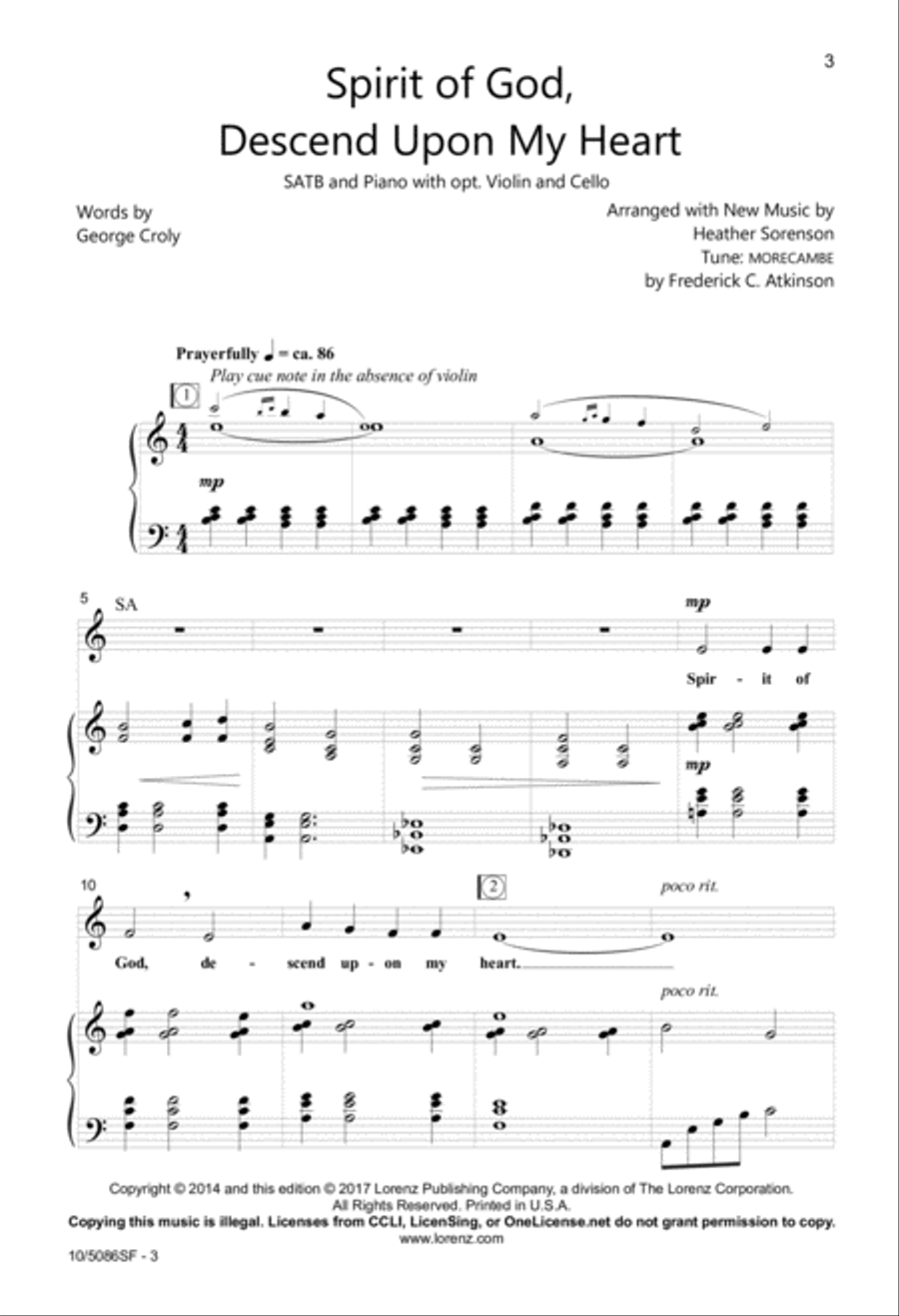 Spirit of God, Descend Upon My Heart Spirit of God, Descend Upon My Heart 4-Part scores gallery preview page 2