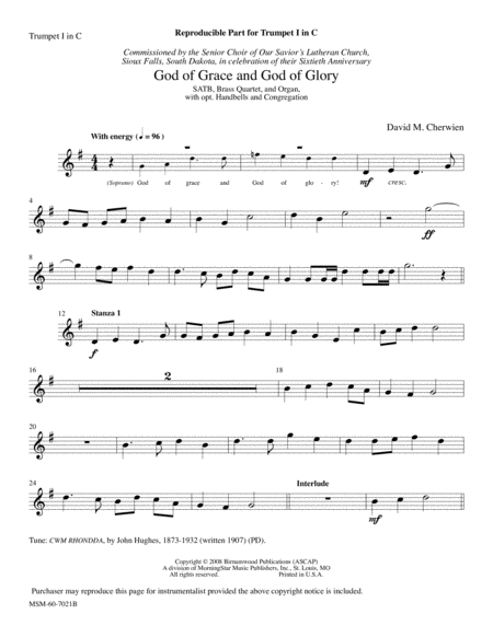 God of Grace and God of Glory (Downloadable Instrumental Parts)