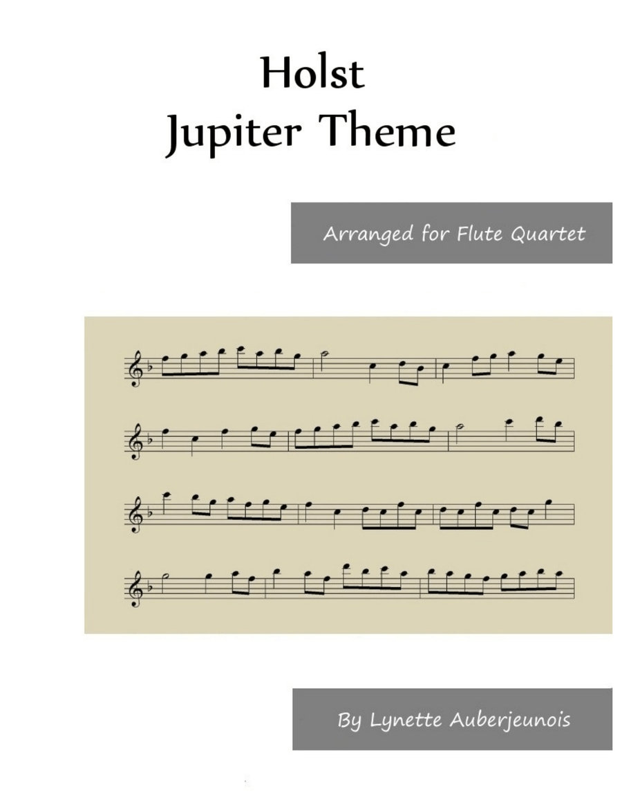 Jupiter Theme - Flute Quartet Flute Quartet scores gallery preview page 1
