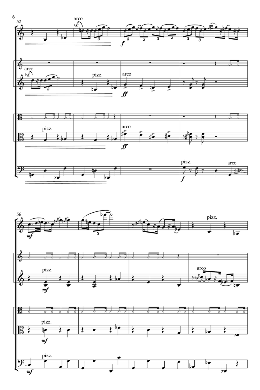 Promenade (Walking The Dog) String Quartet scores gallery preview page 6