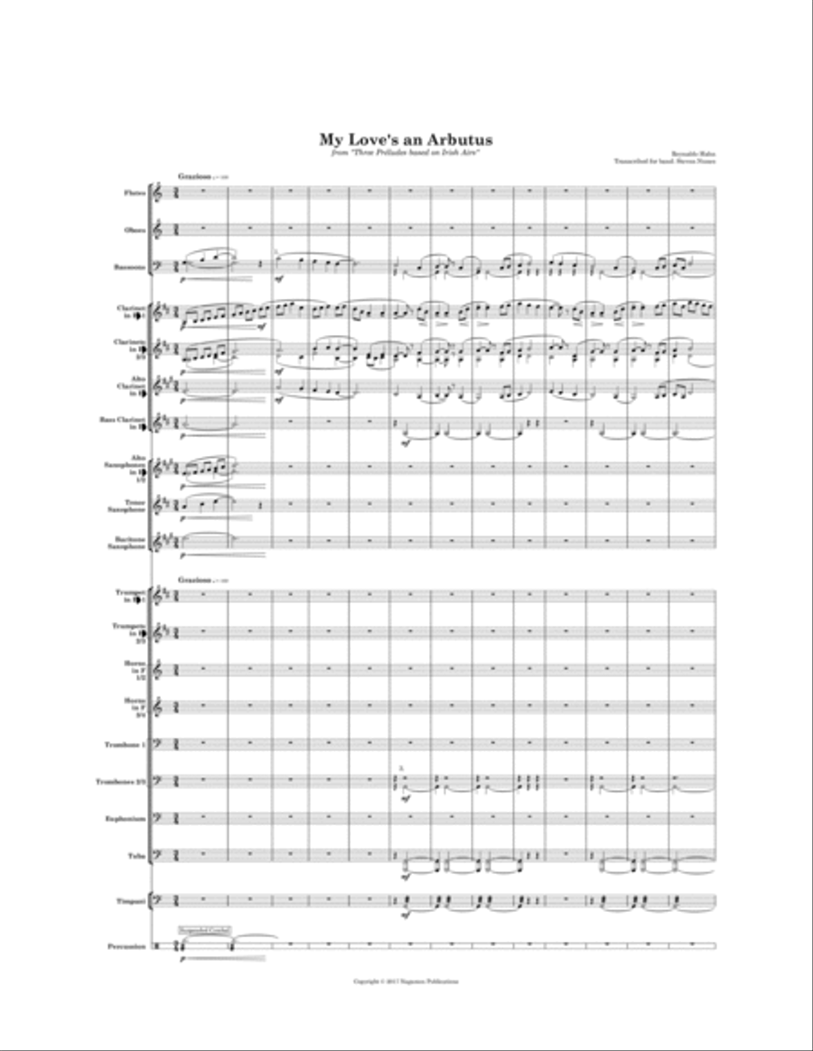My Love's an Arbutus Concert Band scores gallery preview page 1