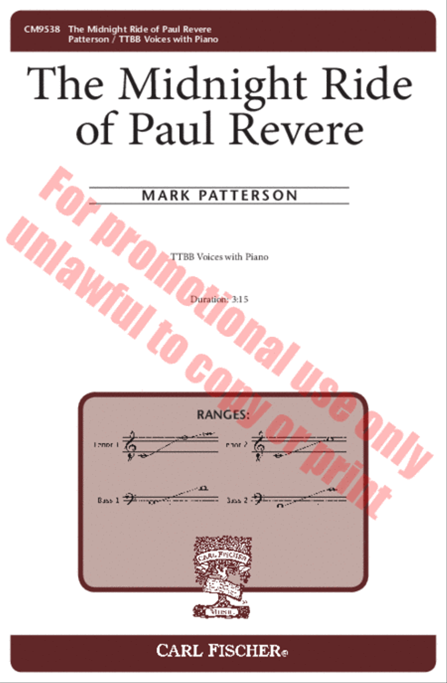 The Midnight Ride of Paul Revere TTBB scores gallery preview page 2