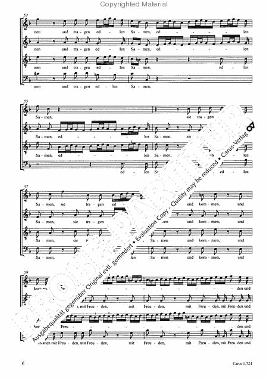 He who weeping soweth (Die mit Tranen saen) 4-Part scores gallery preview page 7