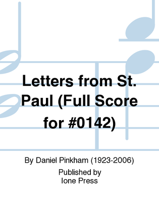 Book cover for Letters from Saint Paul (Full Score)