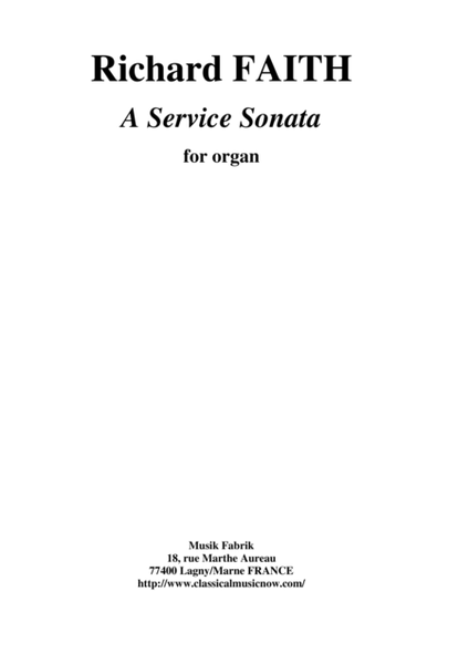 Richard Faith : A Service Sonata for organ