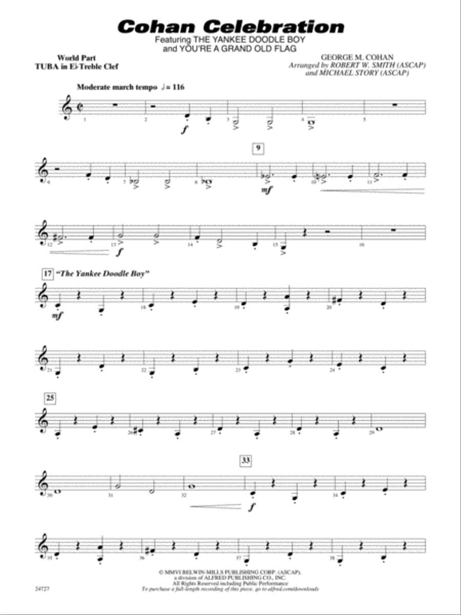 Cohan Celebration: (World Part) E-flat Tuba T.C. Concert Band scores gallery preview page 1