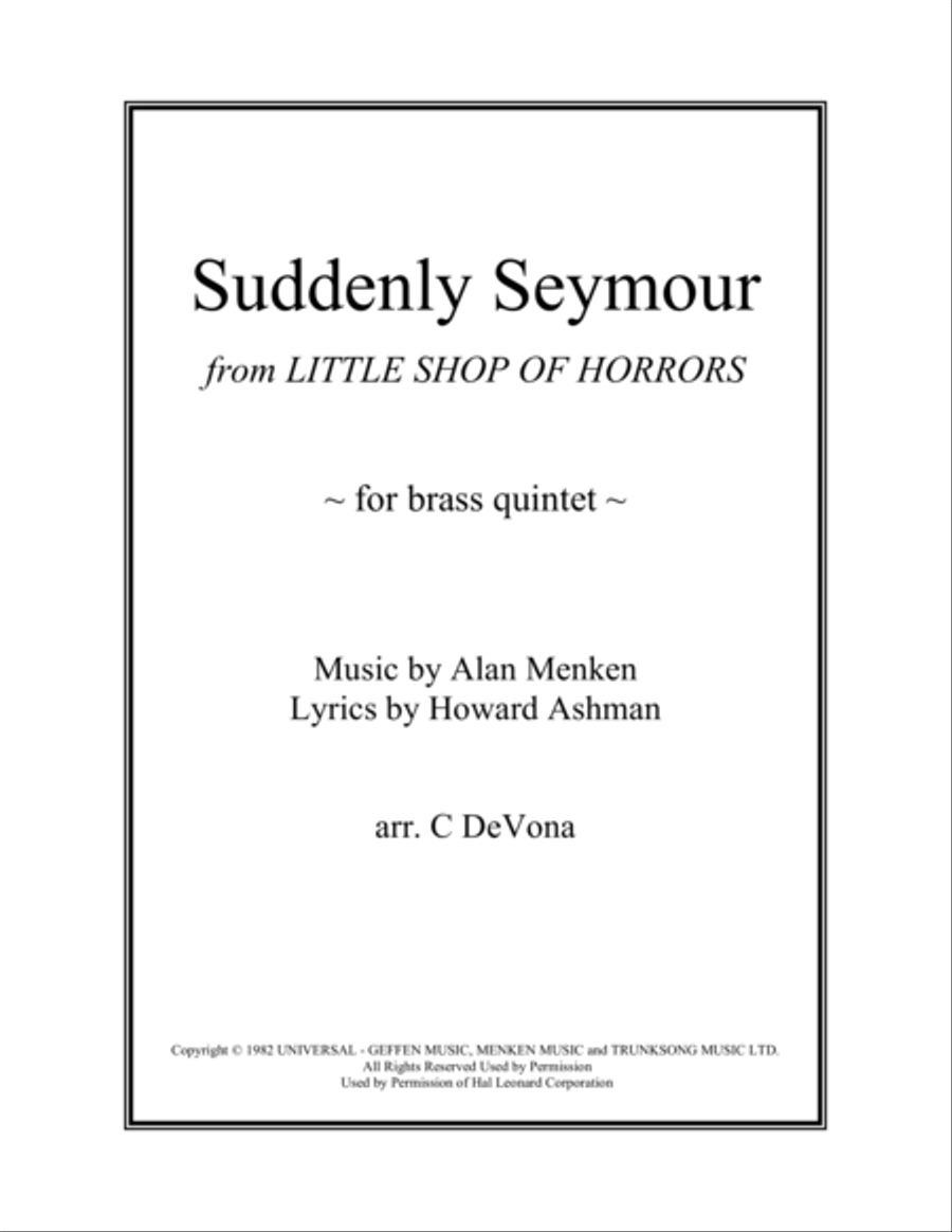 Suddenly Seymour Brass Ensemble scores gallery preview page 1