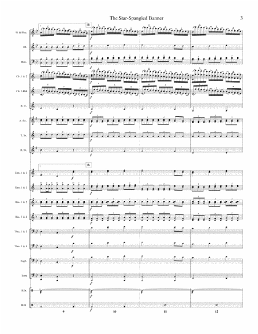 The Star Spangled Banner (From The International Congress) arr. John Phillip Sousa Concert Band scores gallery preview page 3