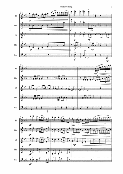 Toreador's Song for woodwind quintet image number null