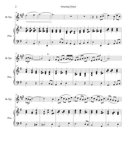 Amazing Grace for Bb Trumpet and Piano image number null