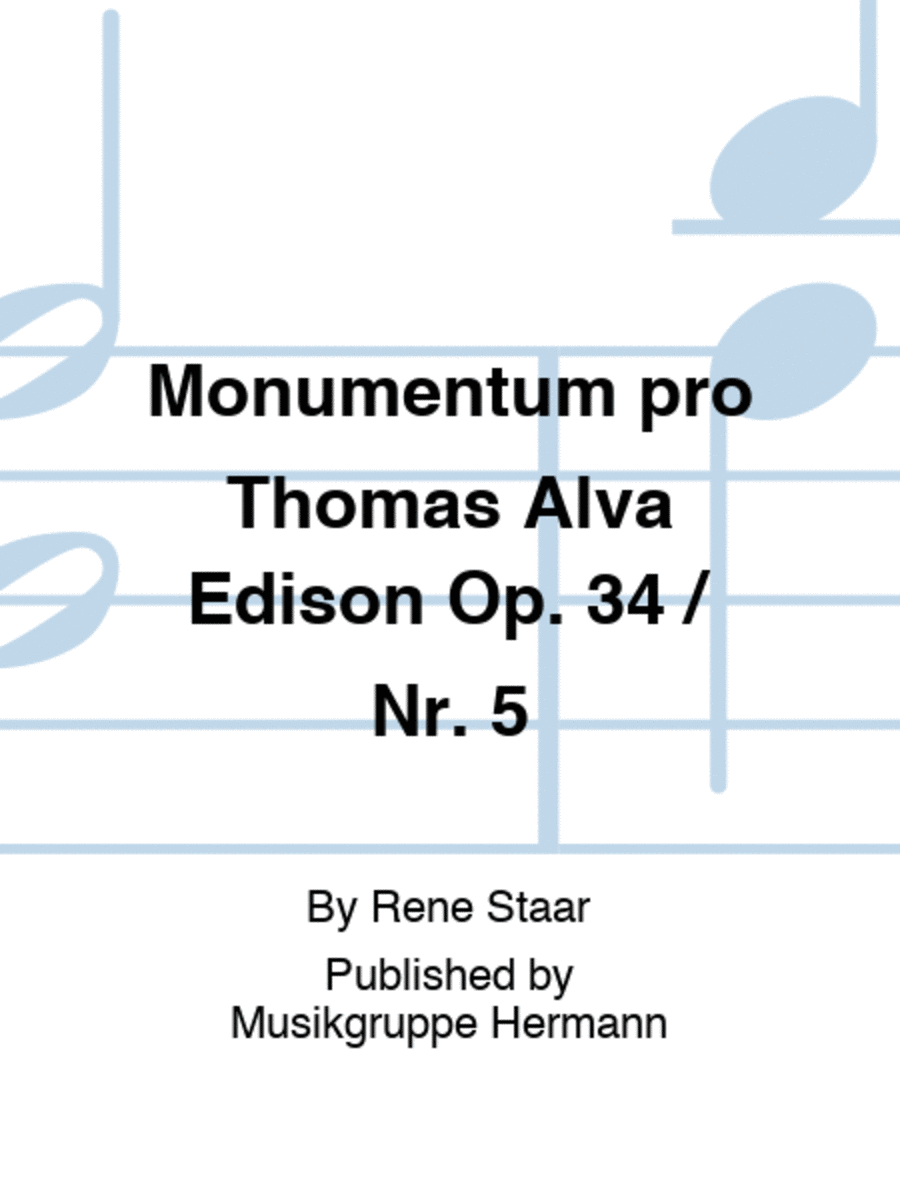 Monumentum pro Thomas Alva Edison Op. 34 / Nr. 5 Mezzo-Soprano Voice scores gallery preview page 1