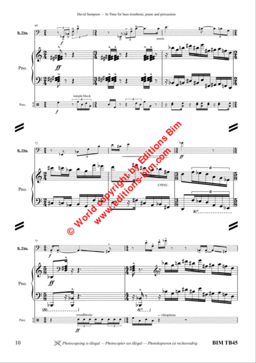 In Time Bass Trombone scores gallery preview page 9