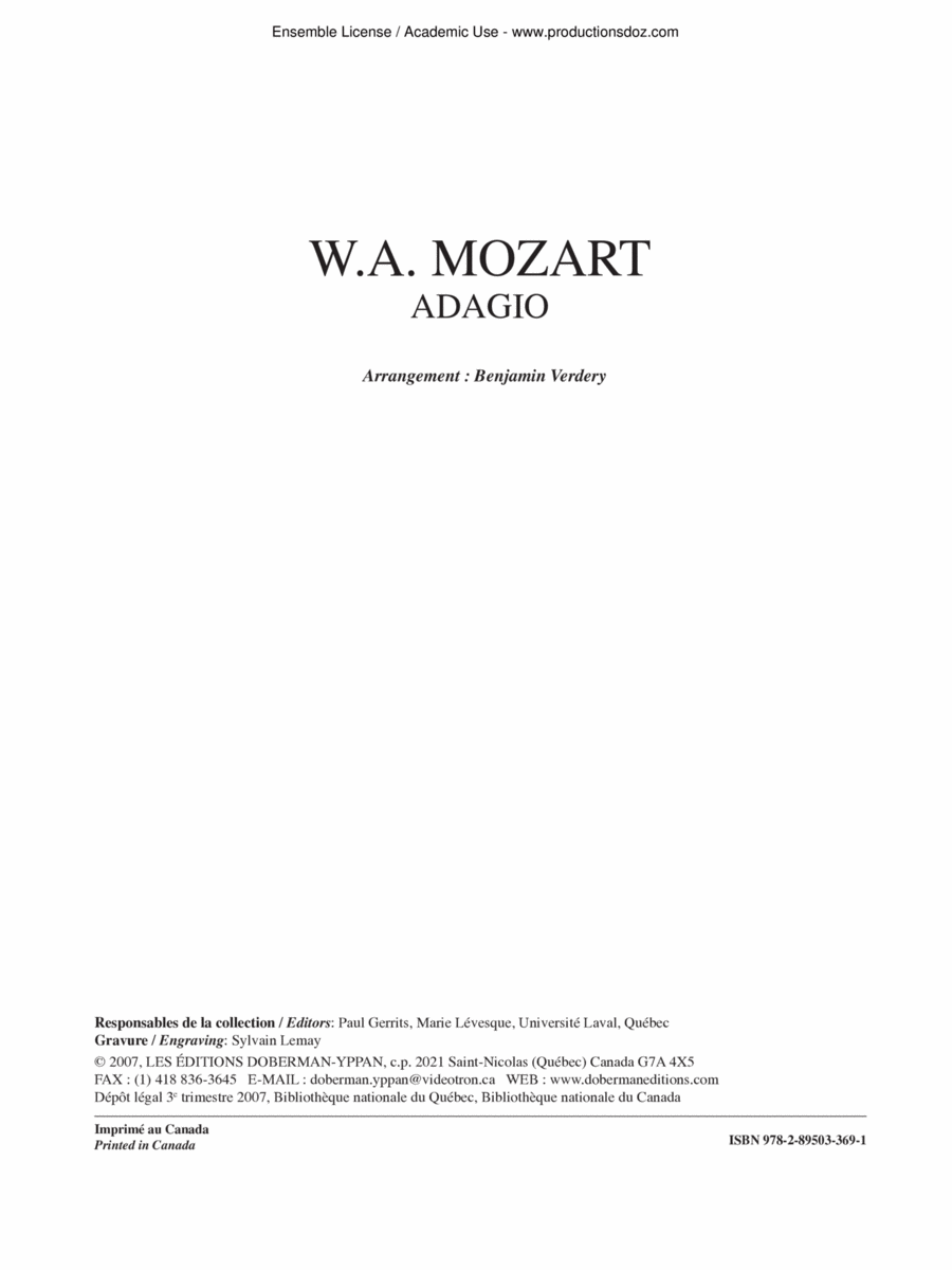 Adagio K. 540 Classical Guitar scores gallery preview page 1