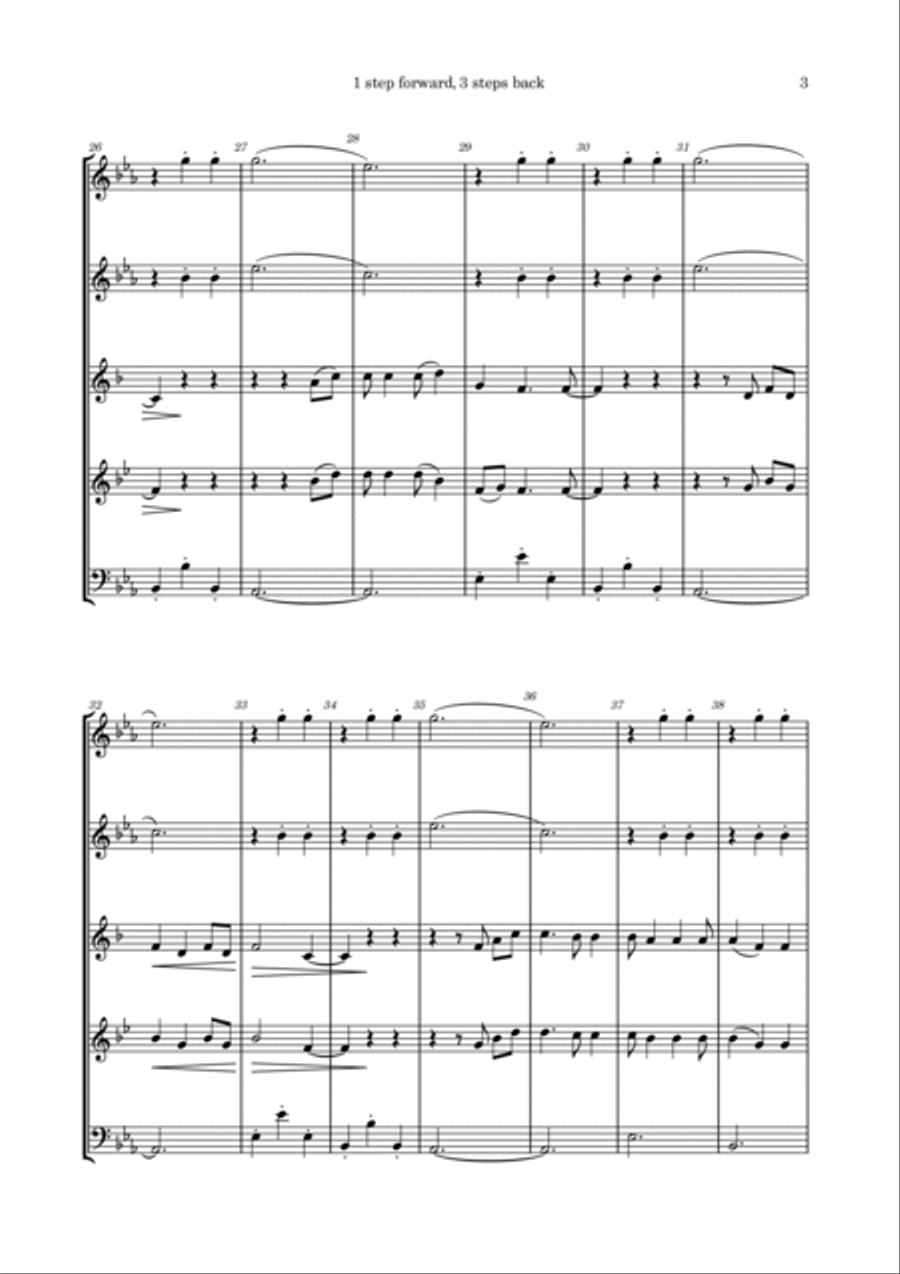 1 Step Forward, 3 Steps Back Woodwind Quintet scores gallery preview page 3