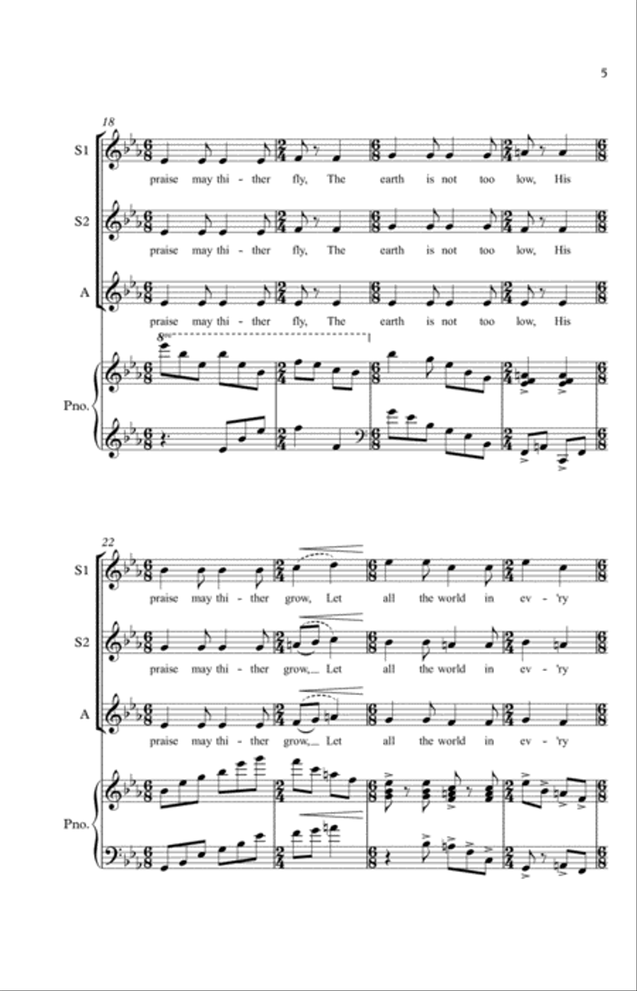 Let All the World in Every Corner Sing SSA scores gallery preview page 9