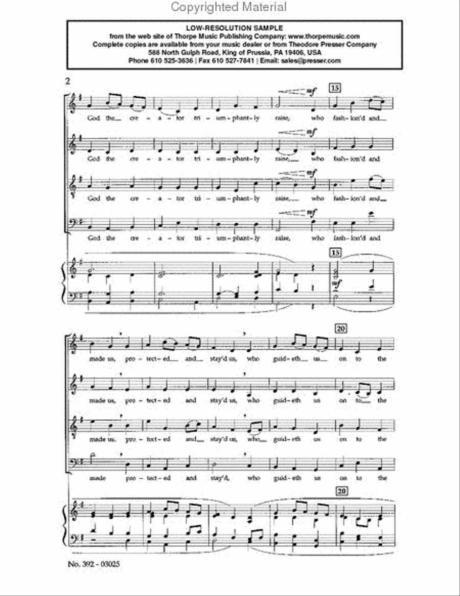 Let All Things Now Living 4-Part scores gallery preview page 3