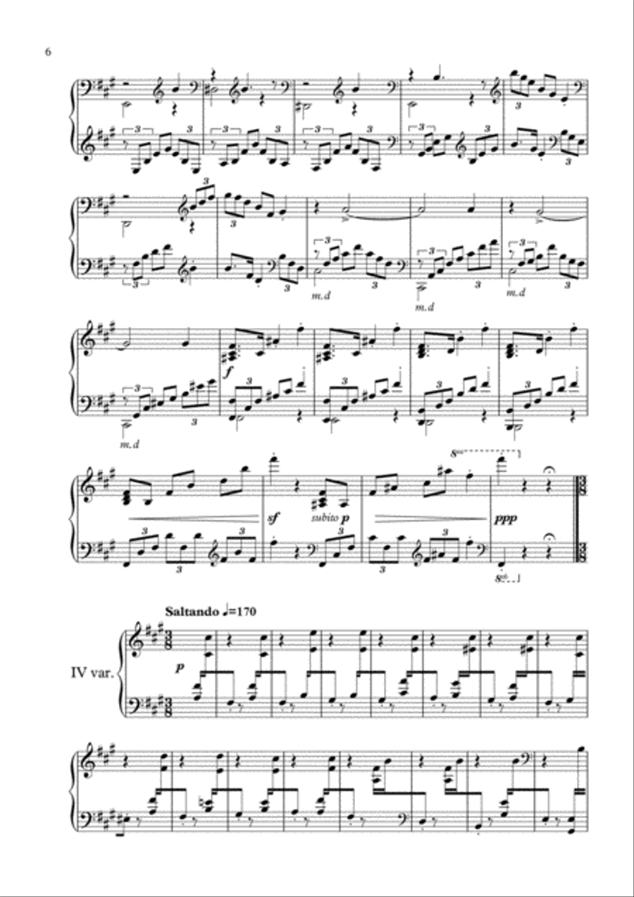 Variations on a Bach Theme - for piano Easy Piano scores gallery preview page 6