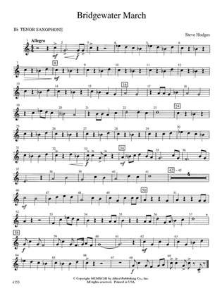 Bridgewater March: B-flat Tenor Saxophone
