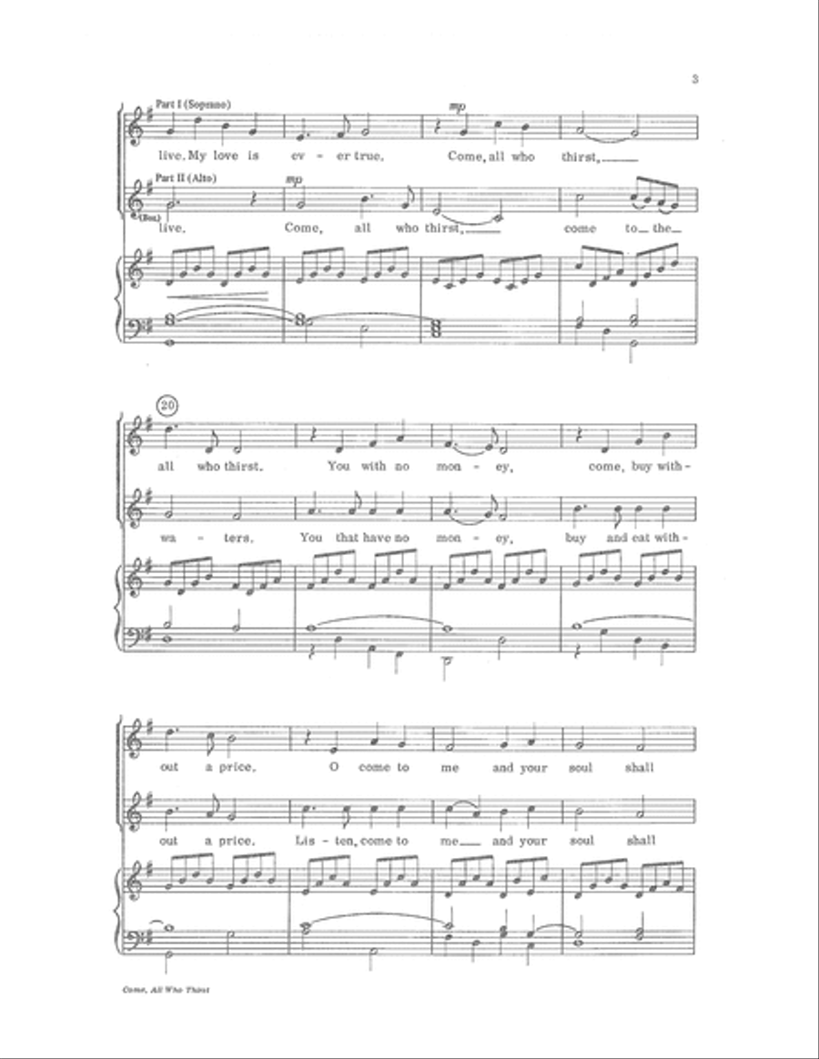 Come, All Who Thirst 3-Part scores gallery preview page 3