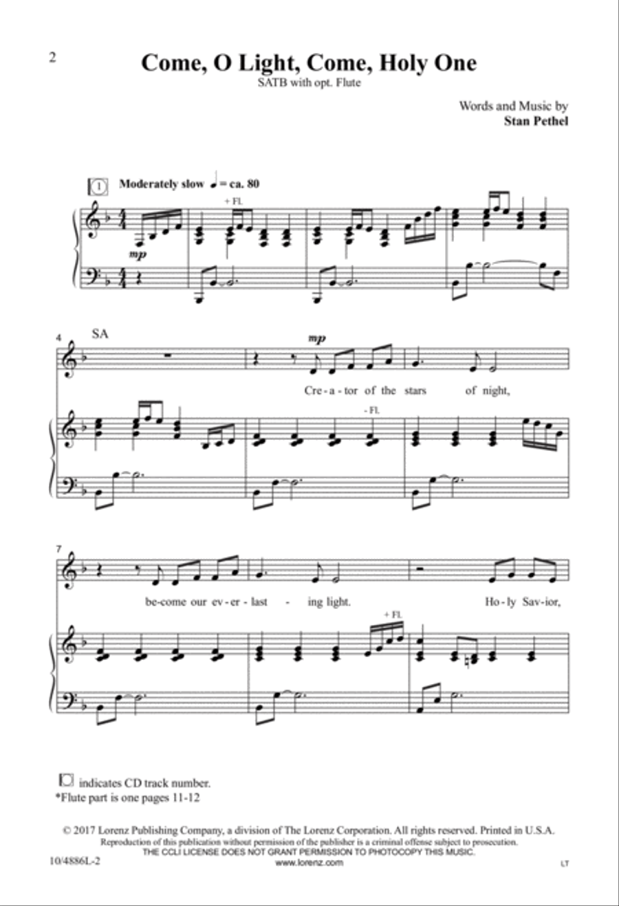 Come, O Light, Come, Holy One 4-Part scores gallery preview page 2
