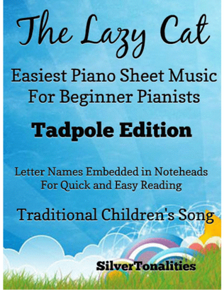 Book cover for The Lazy Cat Easiest Piano Sheet Music 2nd Edition