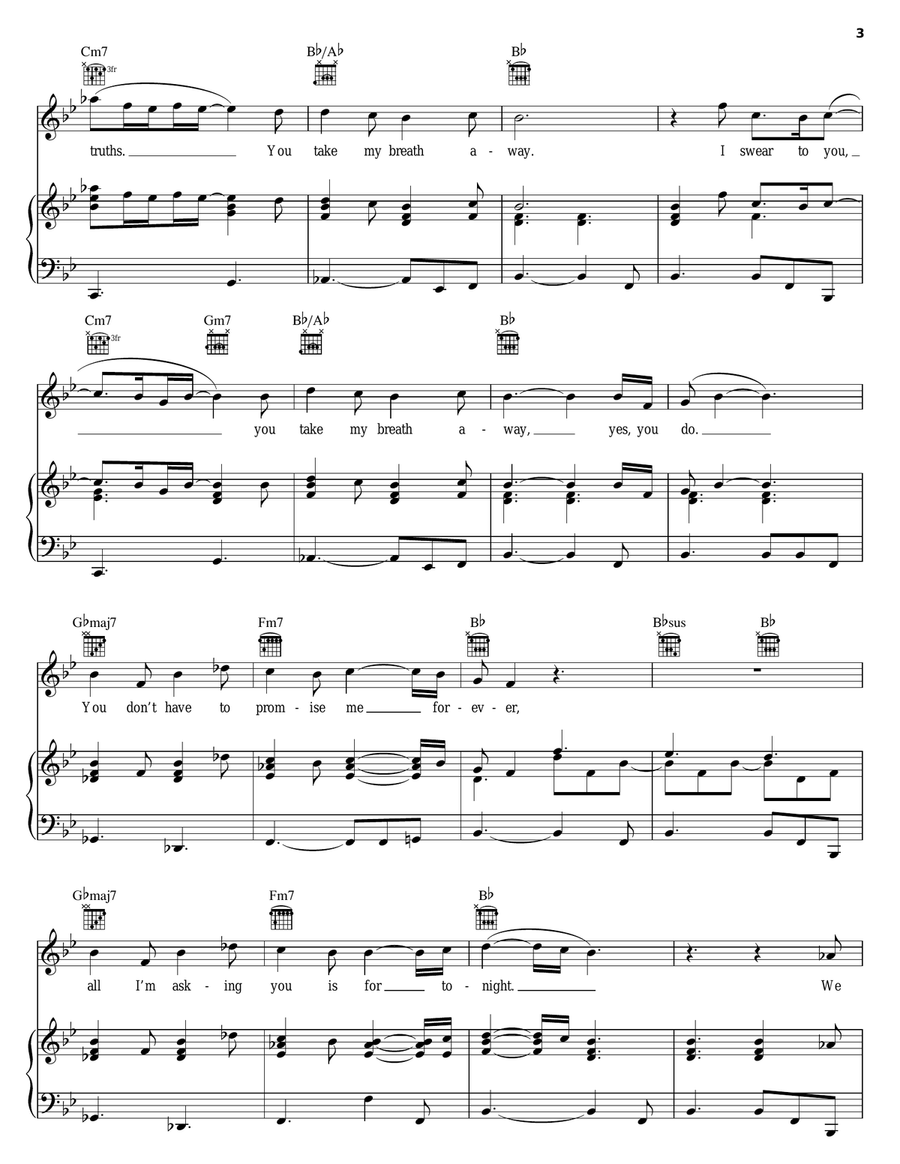 Take My Breath Away Take My Breath Away Piano, Vocal, Guitar scores gallery preview page 3