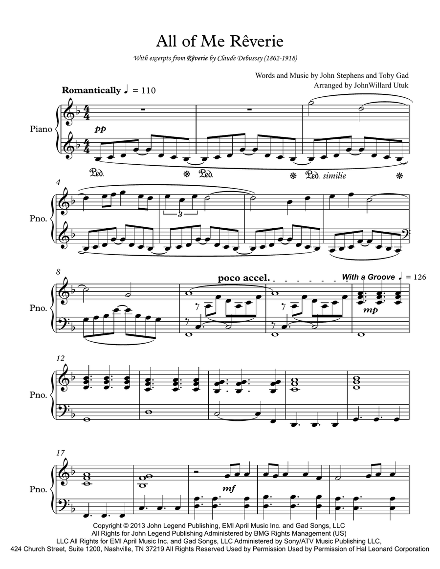 All Of Me Piano Solo scores gallery preview page 2